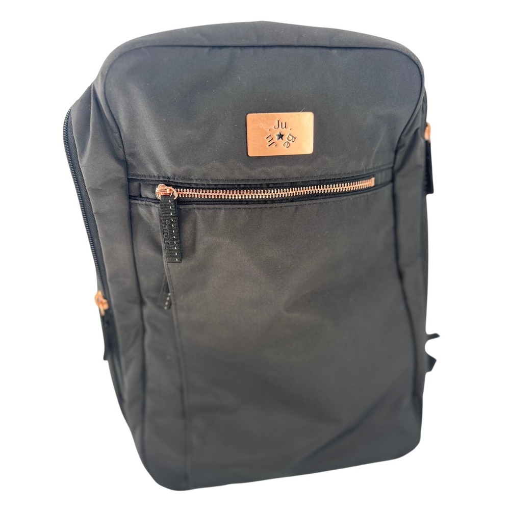 JuJuBe Ballad Diaper Bag Backpack Small Black Rose Gold Hardware